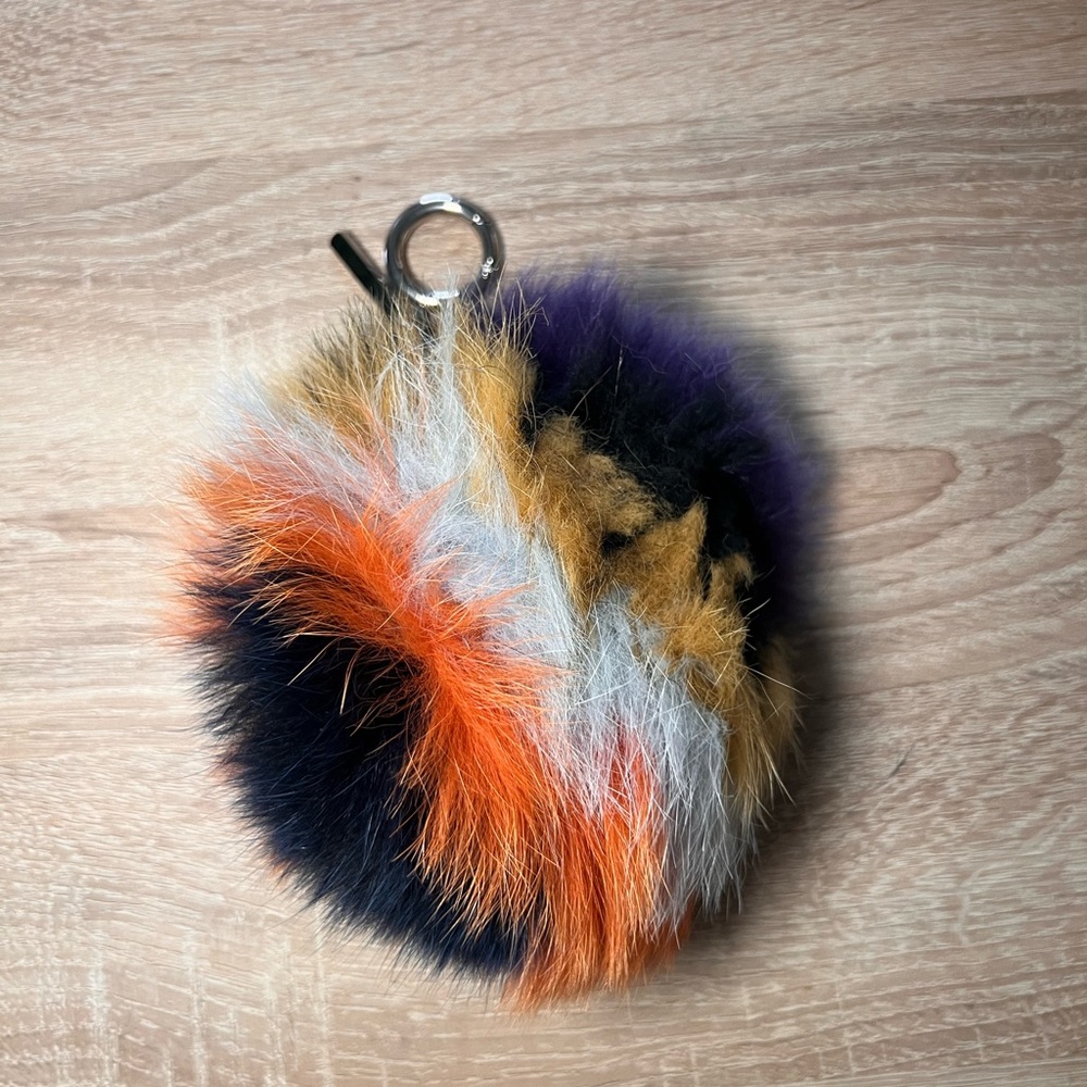 Fendi Multicolor Fur PomPom Purse Charm Keychain
